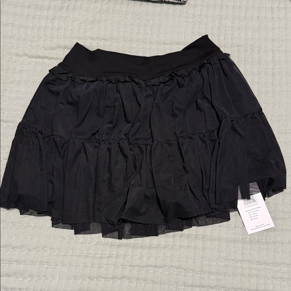 Elegant Black Ruffled Skirt